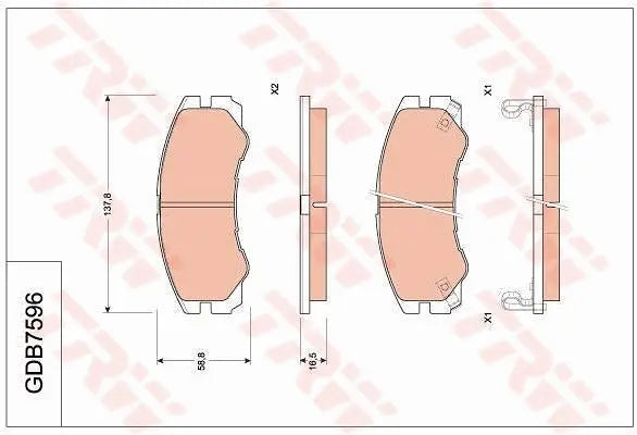 Brake Pad Set, Disc Brake GDB7596 - TRW