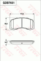 Brake Pad Set, Disc Brake GDB7651AT - TRW