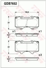 Brake Pad Set, Disc Brake GDB7652 - TRW - Brake Pads - TRW