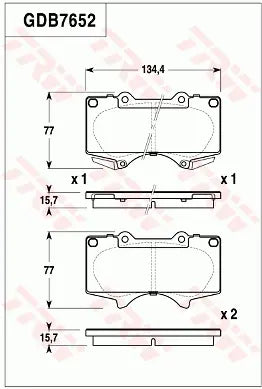 Brake Pad Set, Disc Brake GDB7652 - TRW