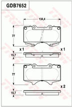 Brake Pad Set, Disc Brake GDB7652DT - TRW