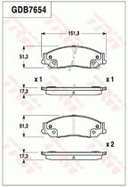 Brake Pad Set, Disc Brake GDB7654 - TRW