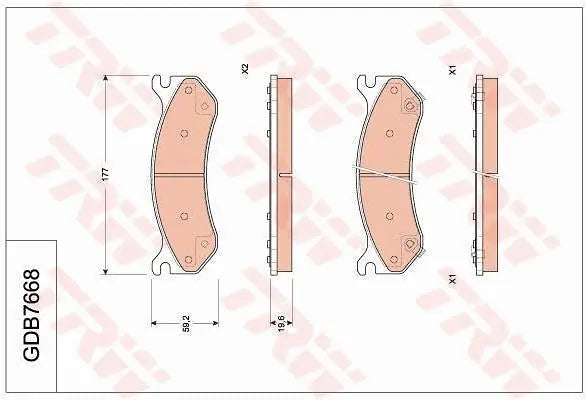 Brake Pad Set, Disc Brake GDB7668 - TRW