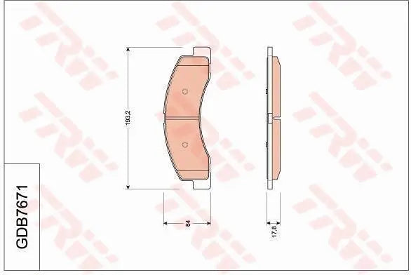 Brake Pad Set, Disc Brake GDB7671 - TRW