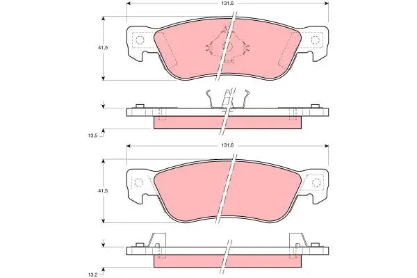 Brake Pad Set, Disc Brake GDB768DT - TRW