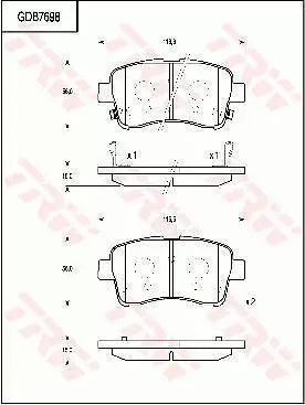 Brake Pad Set, Disc Brake GDB7698DT - TRW