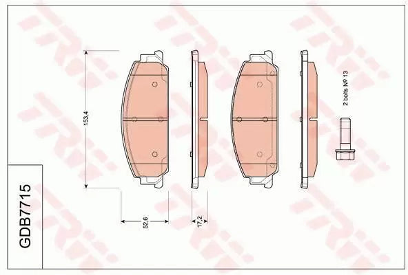 Brake Pad Set, Disc Brake GDB7715 - TRW
