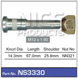 Long Stud & Nut NS3330 - Nice Products | Universal Auto Spares