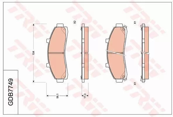 Brake Pad Set, Disc Brake GDB7749 - TRW