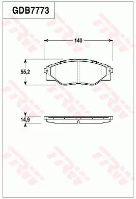 Brake Pad Set, Disc Brake GDB7773UT - TRW
