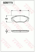 Brake Pad Set, Disc Brake GDB7773UT - TRW