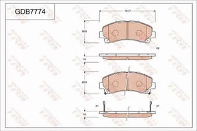 Brake Pad Set, Disc Brake GDB7774DT - TRW