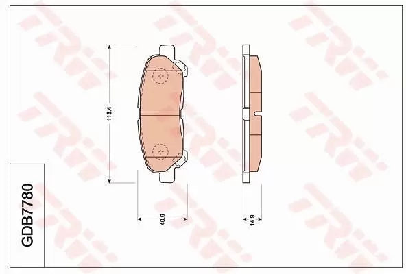 Brake Pad Set, Disc Brake GDB7780 - TRW