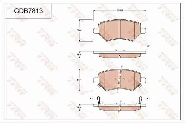 Brake Pad Set, Disc Brake GDB7813DT - TRW