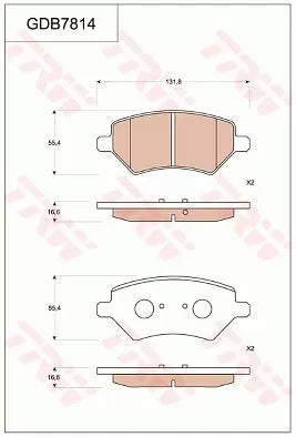 Brake Pad Set, Disc Brake GDB7814DT - TRW