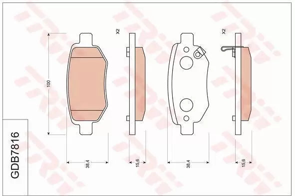 Brake Pad Set, Disc Brake GDB7816 - TRW