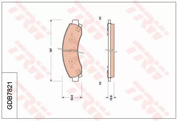 Brake Pad Set, Disc Brake GDB7821DT - TRW