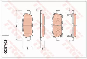 Brake Pad Set, Disc Brake GDB7822DT - TRW