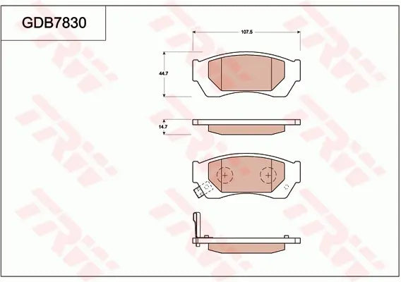 Brake Pad Set, Disc Brake GDB783 - TRW