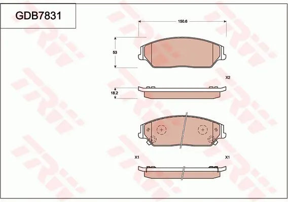 Brake Pad Set, Disc Brake GDB7831DT - TRW