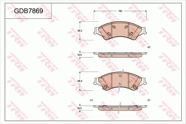 Brake Pad Set, Disc Brake GDB7869UT - TRW