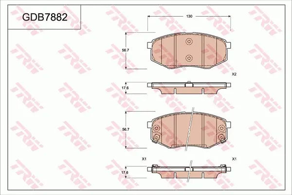 Brake Pad Set, Disc Brake GDB7882 - TRW