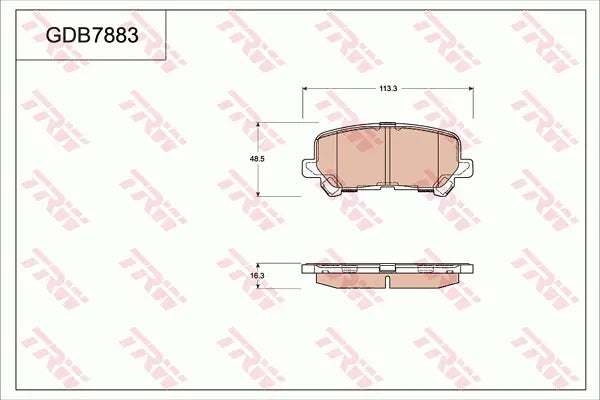 Brake Pad Set, Disc Brake GDB7883 - TRW