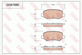 Brake Pad Set, Disc Brake GDB789 - TRW