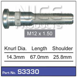 Long wheel stud S3330 - Nice Products | Universal Auto Spares
