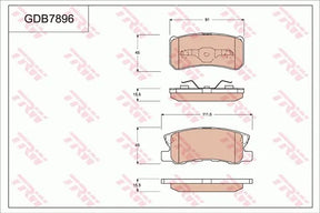Brake Pad Set, Disc Brake GDB7896DT - TRW