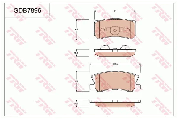Brake Pad Set, Disc Brake GDB7896DT - TRW