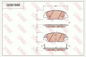 Brake Pad Set, Disc Brake GDB7898DT - TRW