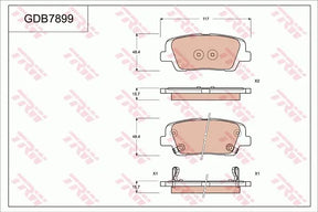 Brake Pad Set, Disc Brake GDB7899DT - TRW