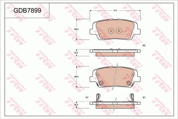 Brake Pad Set, Disc Brake GDB7899DT - TRW
