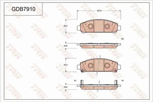 Brake Pad Set, Disc Brake GDB791 - TRW