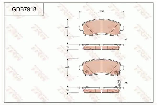Brake Pad Set, Disc Brake GDB7918DT - TRW
