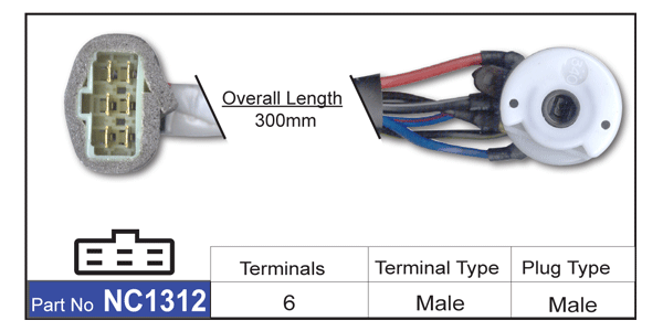 Ignition Switch NC1312 - Nice Products | Universal Auto Spares