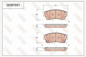 Brake Pad Set, Disc Brake GDB793 - TRW