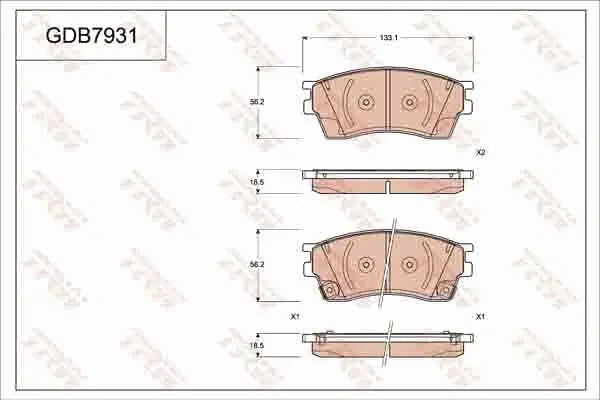 Brake Pad Set, Disc Brake GDB793 - TRW