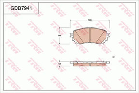 Brake Pad Set, Disc Brake GDB794 - TRW