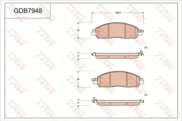 Brake Pad Set, Disc Brake GDB7948 - TRW