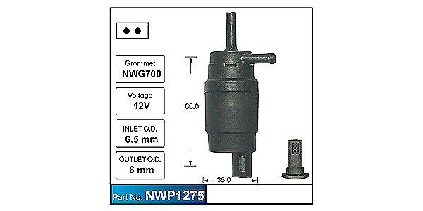 Washer Pump NWP1275 - Nice Products | Universal Auto Spares