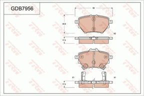 Brake Pad Set, Disc Brake GDB7956DT - TRW