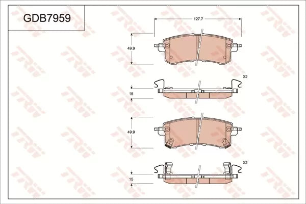Brake Pad Set, Disc Brake GDB7959DT - TRW