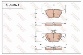 Brake Pad Set, Disc Brake GDB7974DT - TRW