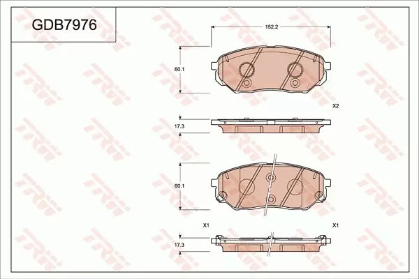 Brake Pad Set, Disc Brake GDB7976DT - TRW