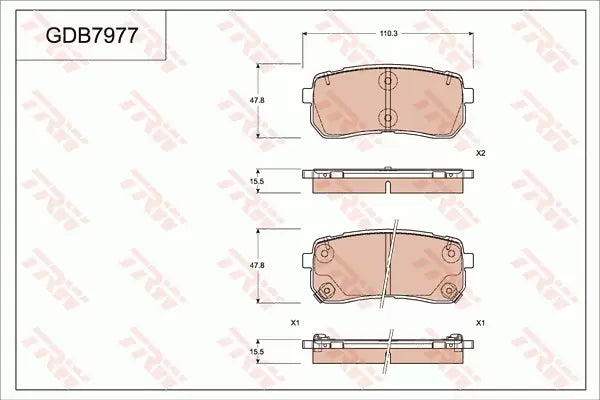 Brake Pad Set, Disc Brake GDB7977DT - TRW