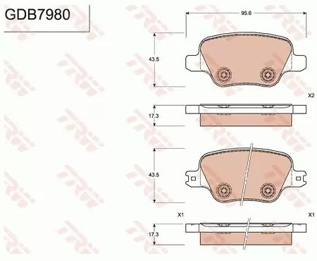 Brake Pad Set, Disc Brake GDB798 - TRW