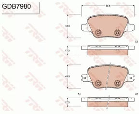 Brake Pad Set, Disc Brake GDB798 - TRW