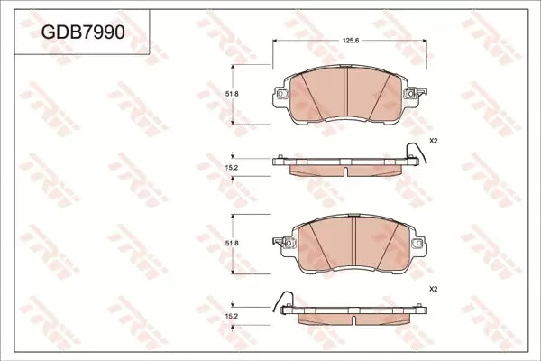 Brake Pad Set, Disc Brake GDB7990DT - TRW